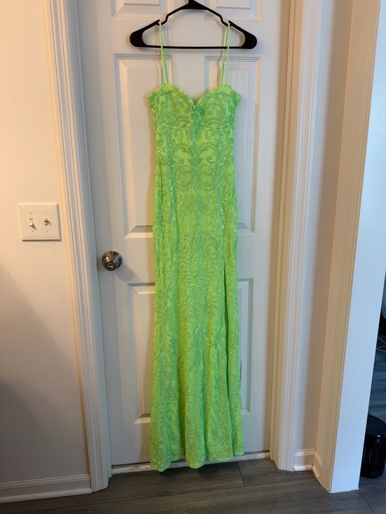 Windsor Dresses & Skirts - Neon Lime Spaghetti Strap Evening Gown